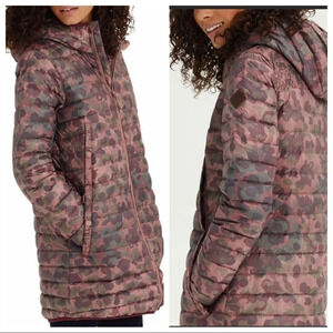 Burton Womens Evergreen Long Down Insulator, Moss Camo/Floral Camo Sz XS